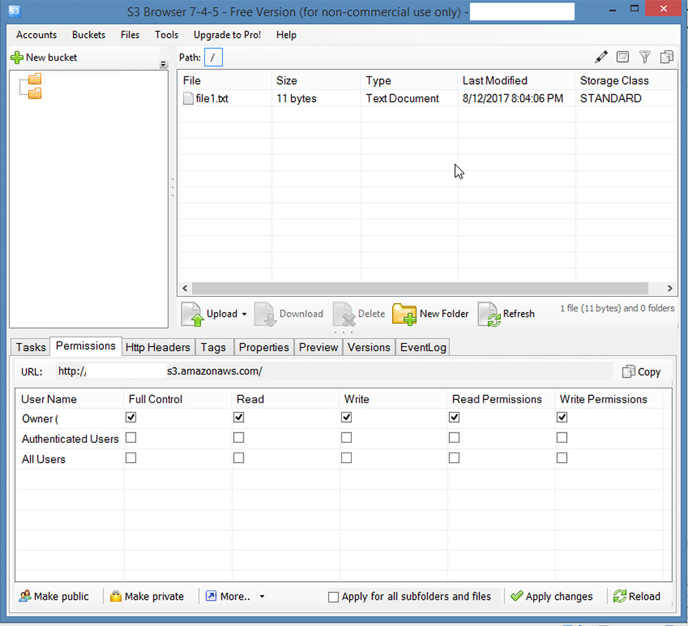 Making Bucket Public in S3 Browser