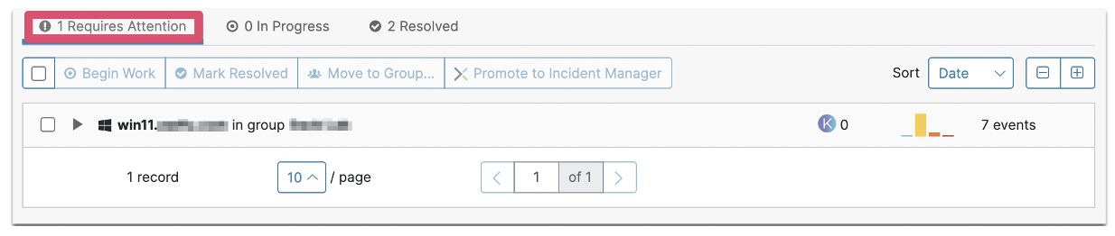 Screenshot Cisco Secure Endpoint Dashboard Inbox