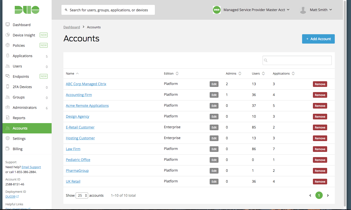 Duo MSP Console