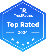 Trust Radius Top Rated 2024 award badge.