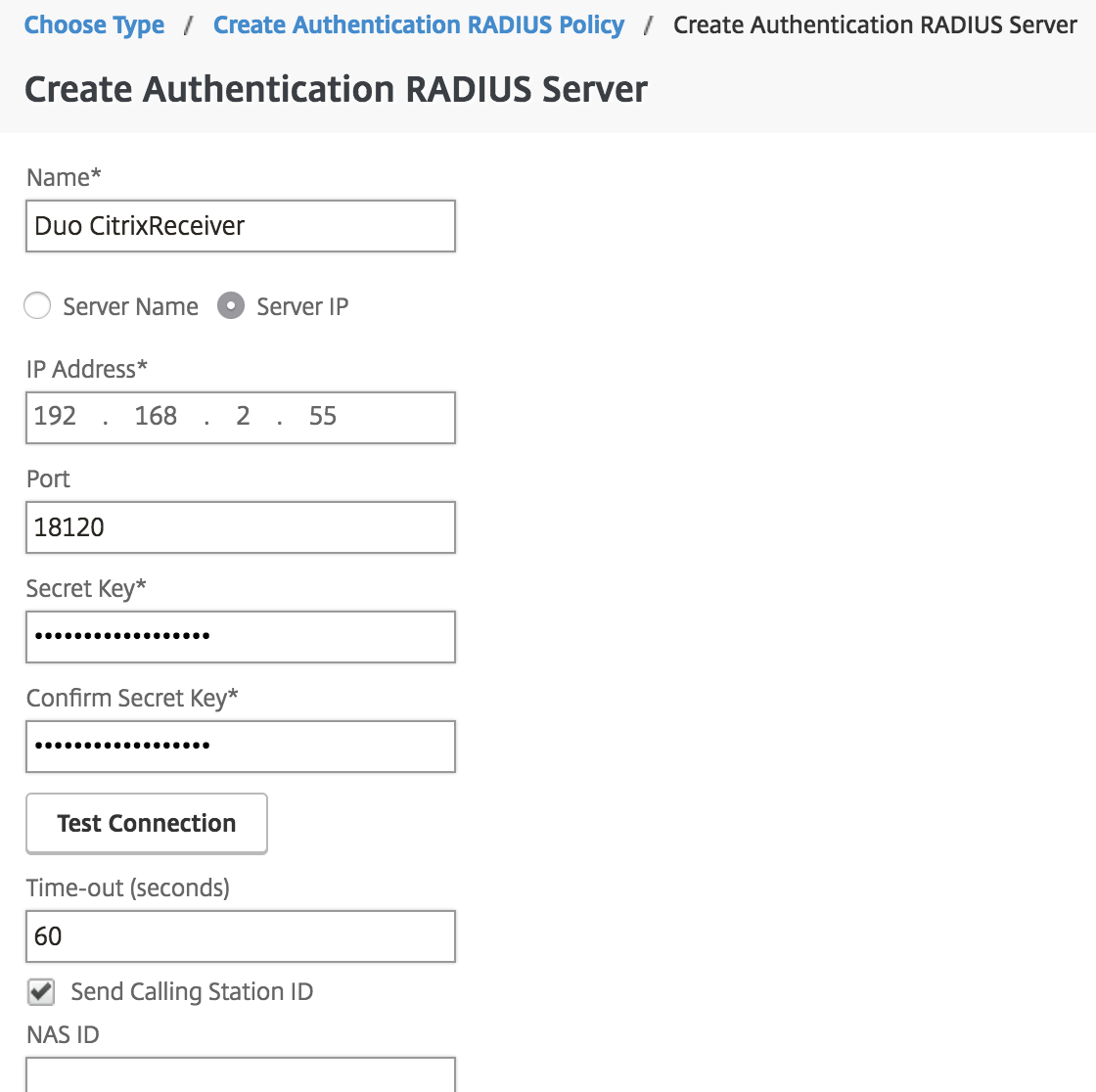 Create RADIUS server for auto