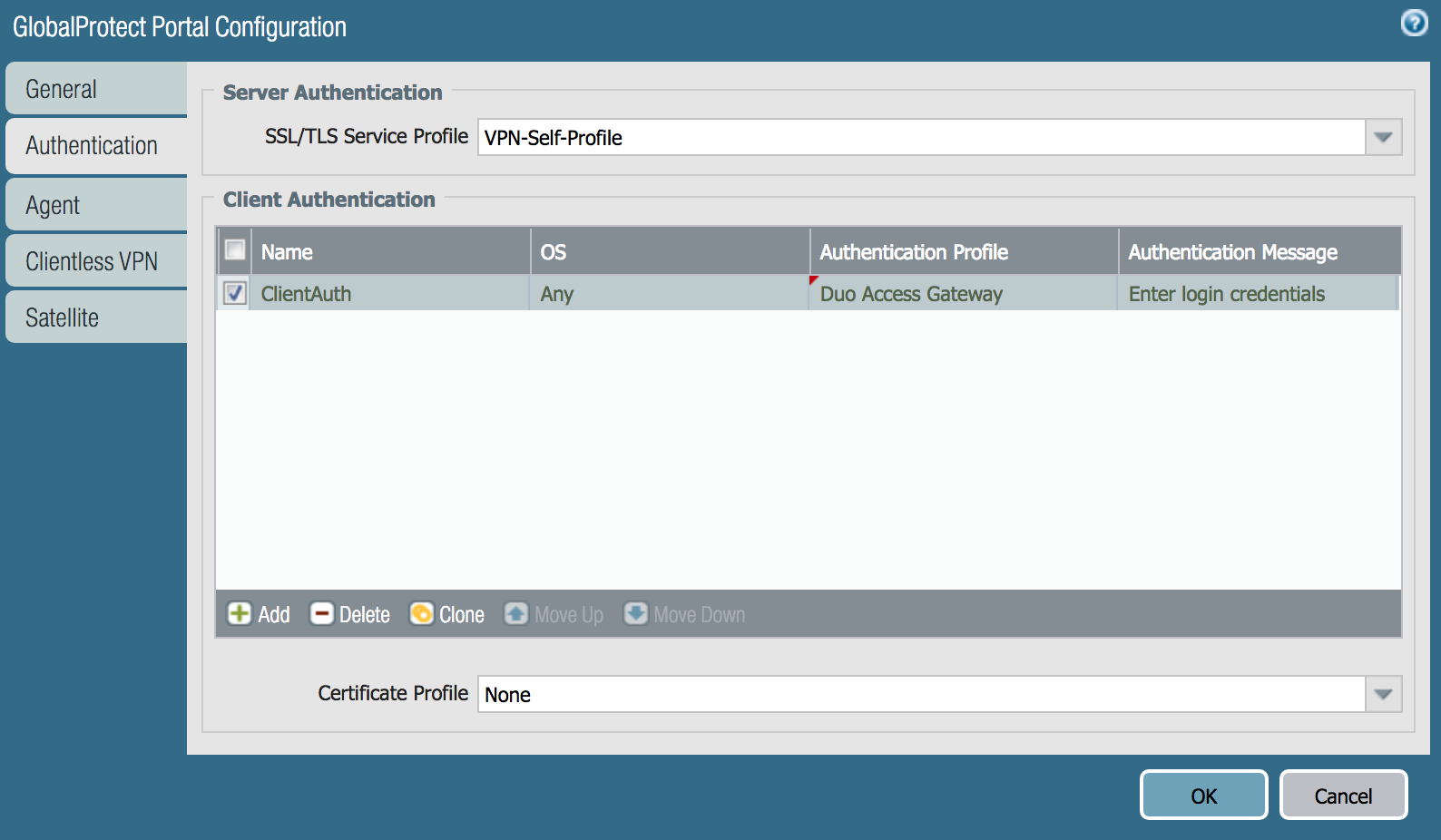 Palo Alto Networks Portal Configuration