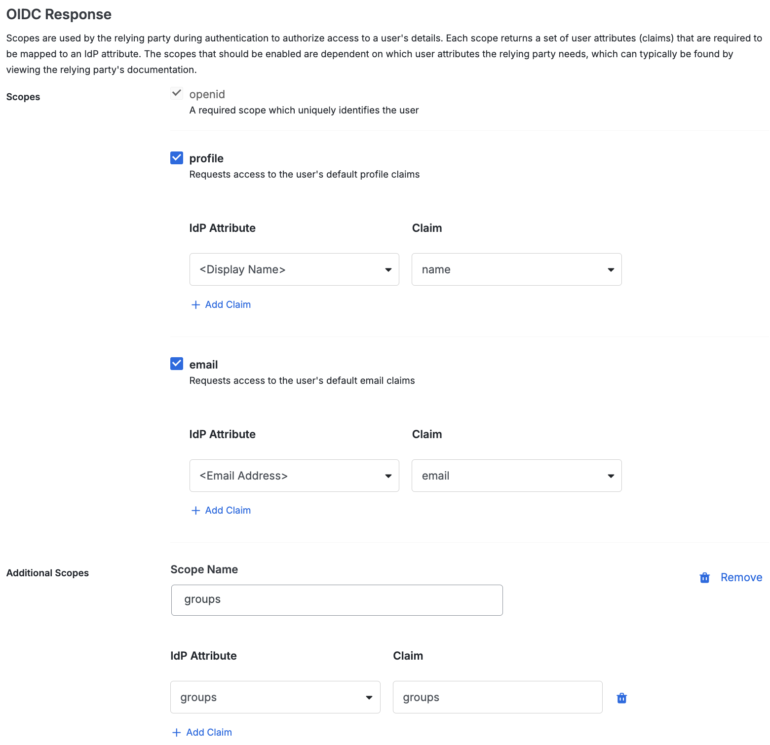 Duo Grafana Cloud OIDC Response Section