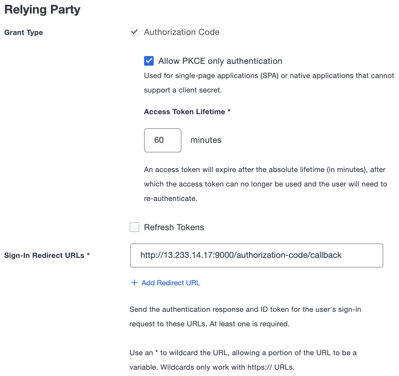 Duo Graylog Relying Party Section