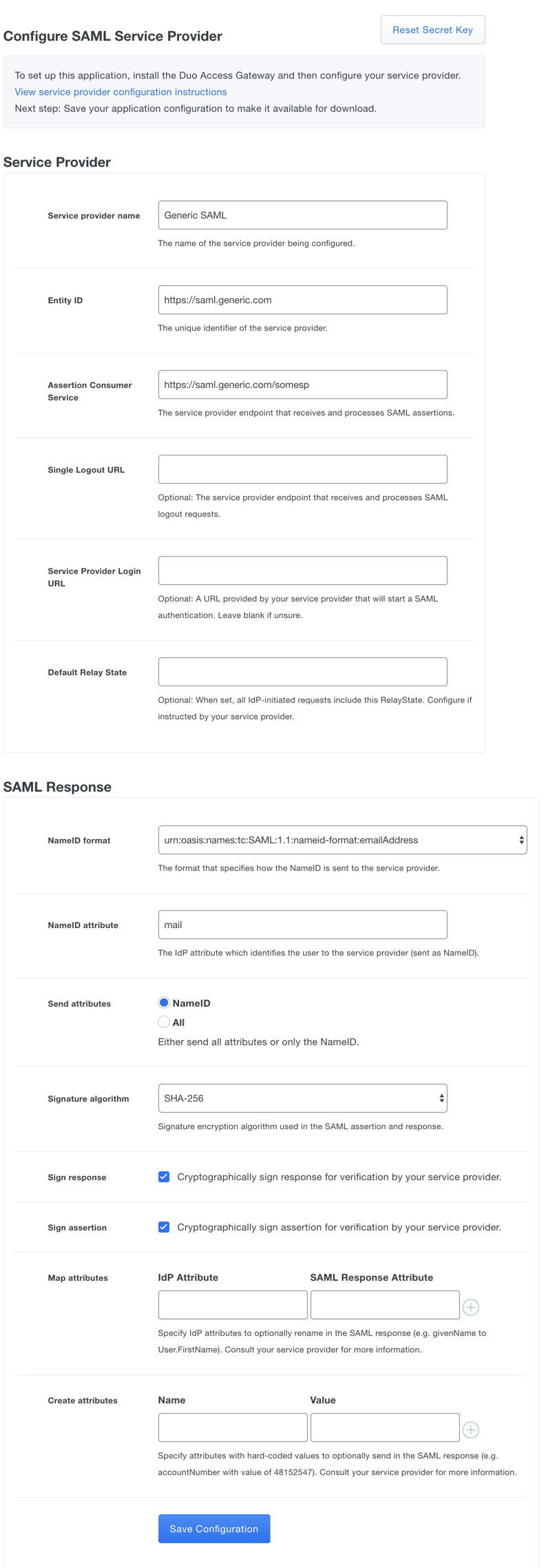 Generic SAML Provider