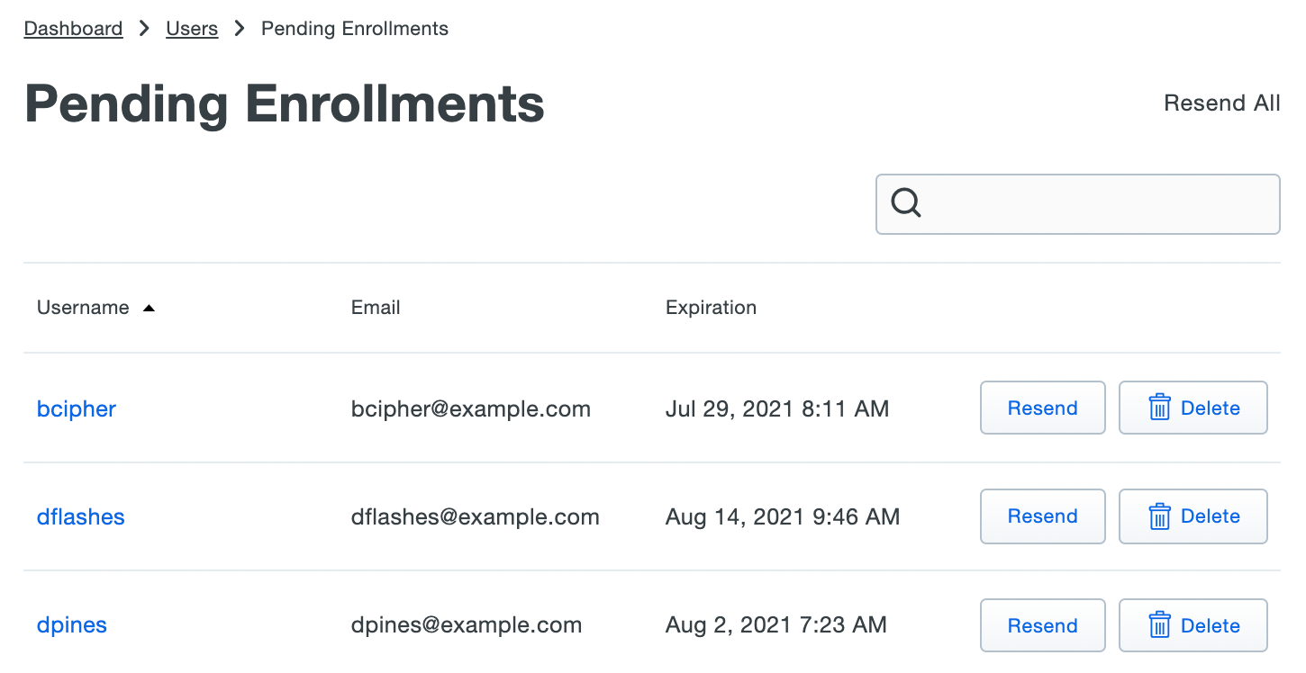 Pending Enrollments