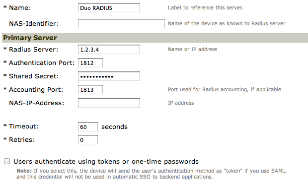 Juniper RADIUS Server Profile