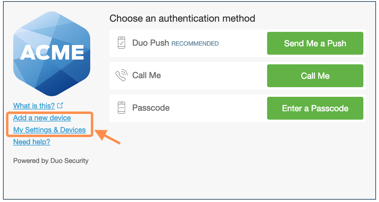 Device Management Authentication Prompt Page