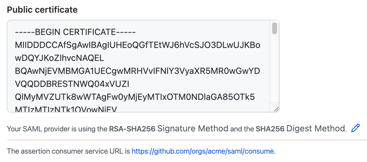 GitHub Enterprise Public Certificate