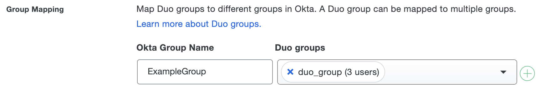 Duo Okta Group Mapping Fields