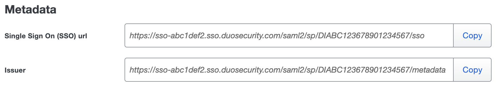 Duo Pipedrive Metadata URLs