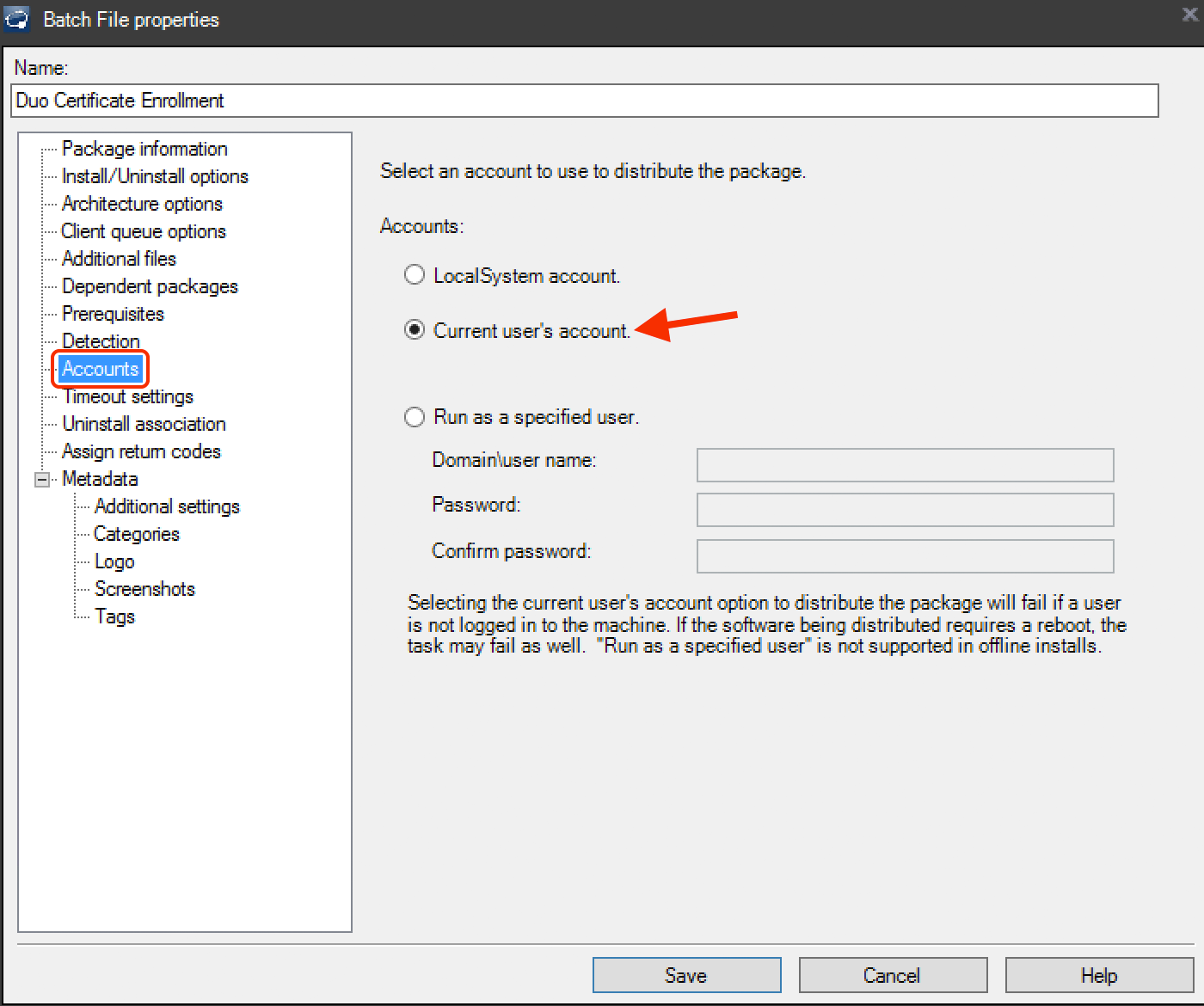 LANDESK Package - Account